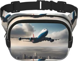 high altitude airplane Printed multifunctional waist bag, unisex trendy messenger bag, travel sports storage bag