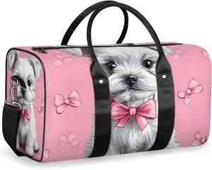 Highland White Terrier Dog Travel Duffle Bag for Women Men Gym Duffel Foldable Bag Waterproof Weekender Pet Dog Duffle Tote