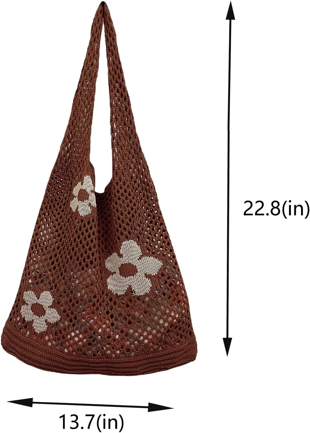Hobo Tote Bag for Women - Contrast Color, Large Capacity, Knitted, Trendy