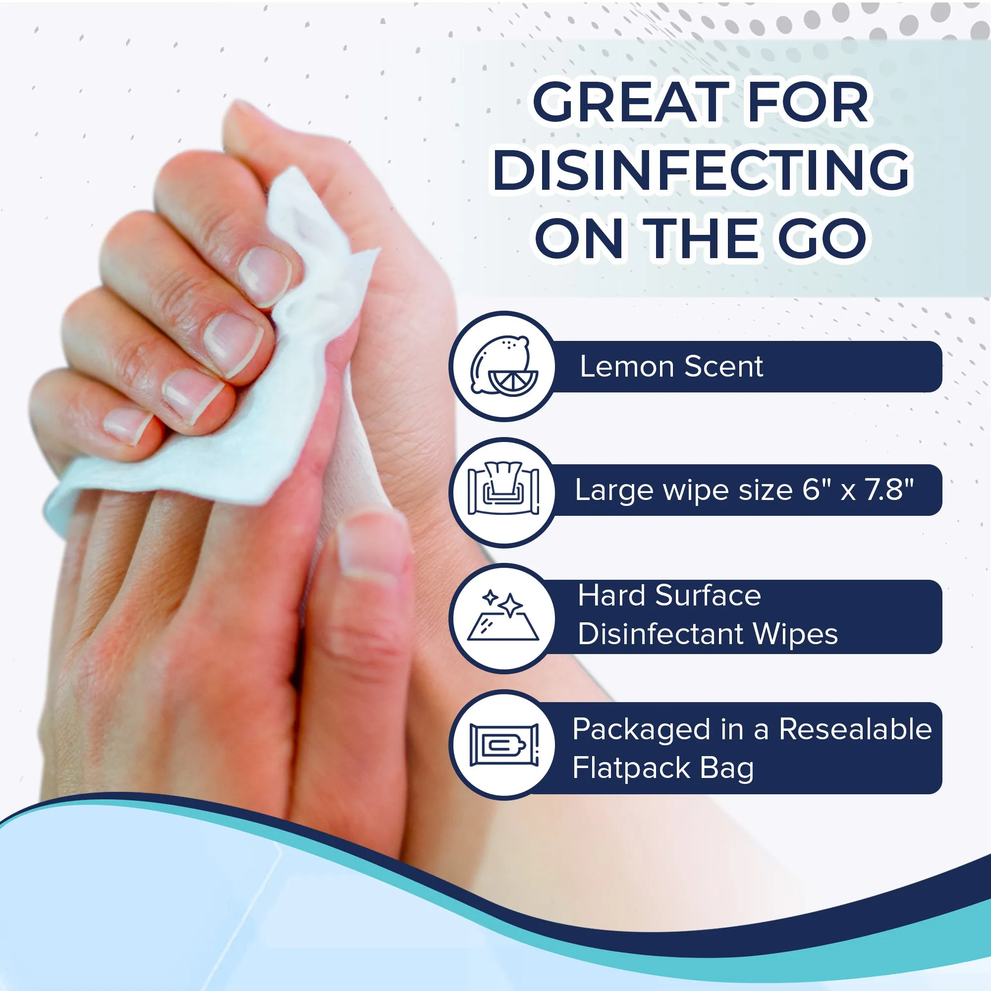 Holiday Bundle DEAL - Case of Ihealth (90 Packs)   2 Packs Hard Surface Disinfectant Wipes (80 count)