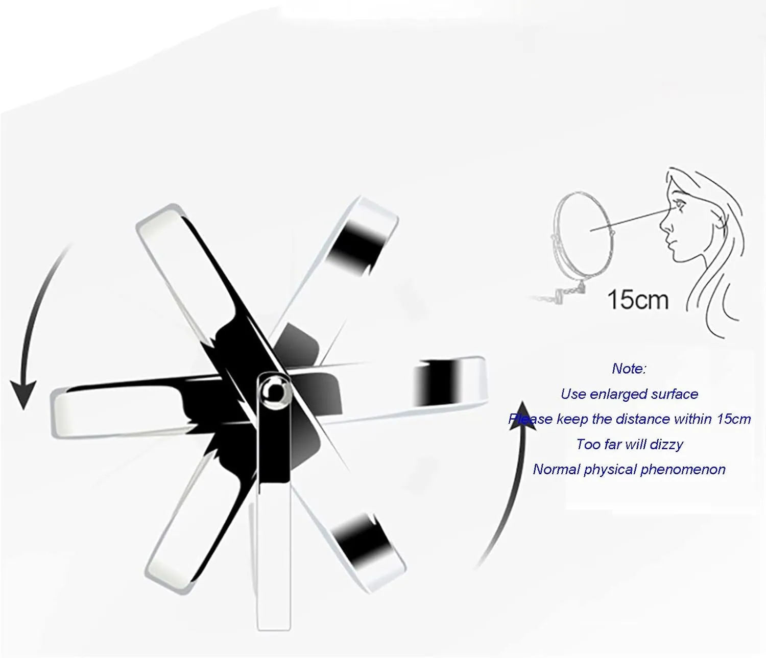 Home Bathroom Mirror,Wall Mounted Mirror, Double Sided Cosmetics Mirror, Magnifying Makeup Mirror, 10x Magnification, Wall-Mounted Makeup Mirror, Folding Mirror, 360 Degree Rotation(Wire Drawing)