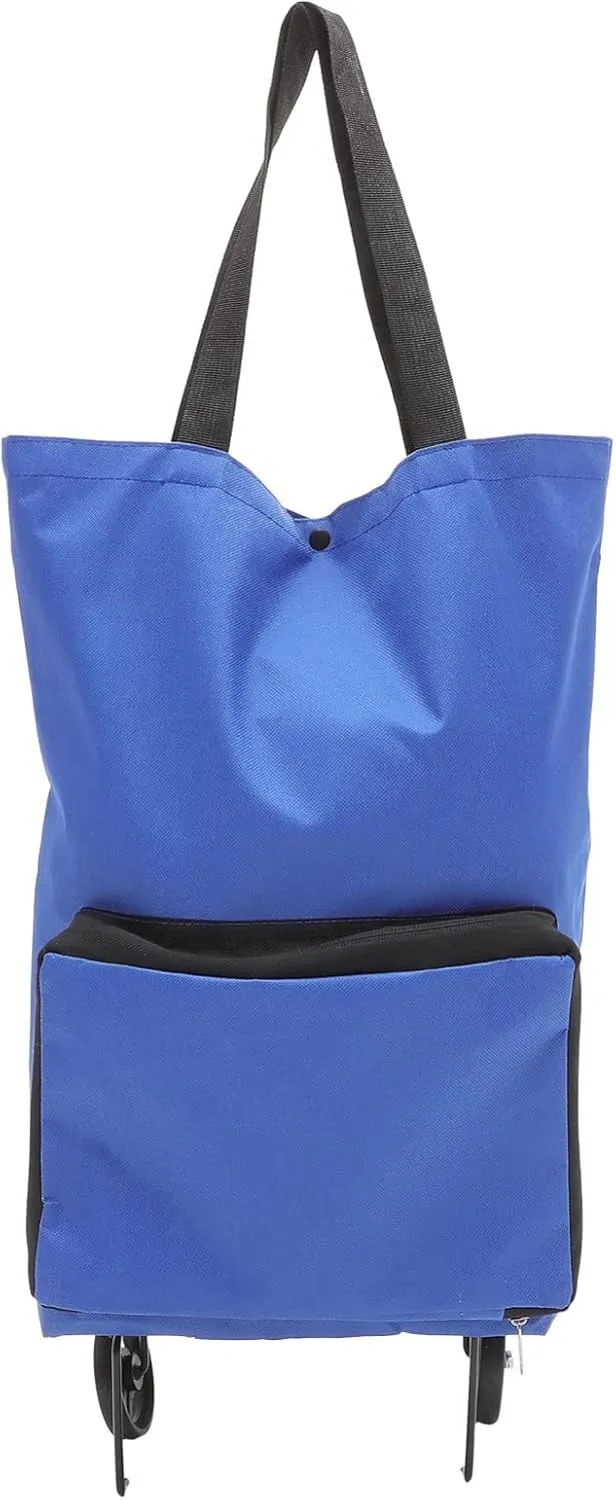 HOMSFOU Tug Bag Folding Trolley Bag Grocery Cart on Wheel Fruit Basket Rolling Cart Laundry Utility Cart Foldable Grocery Cart Grocery Tote Bag Stair Carts Oxford Cloth Pulley Shopping