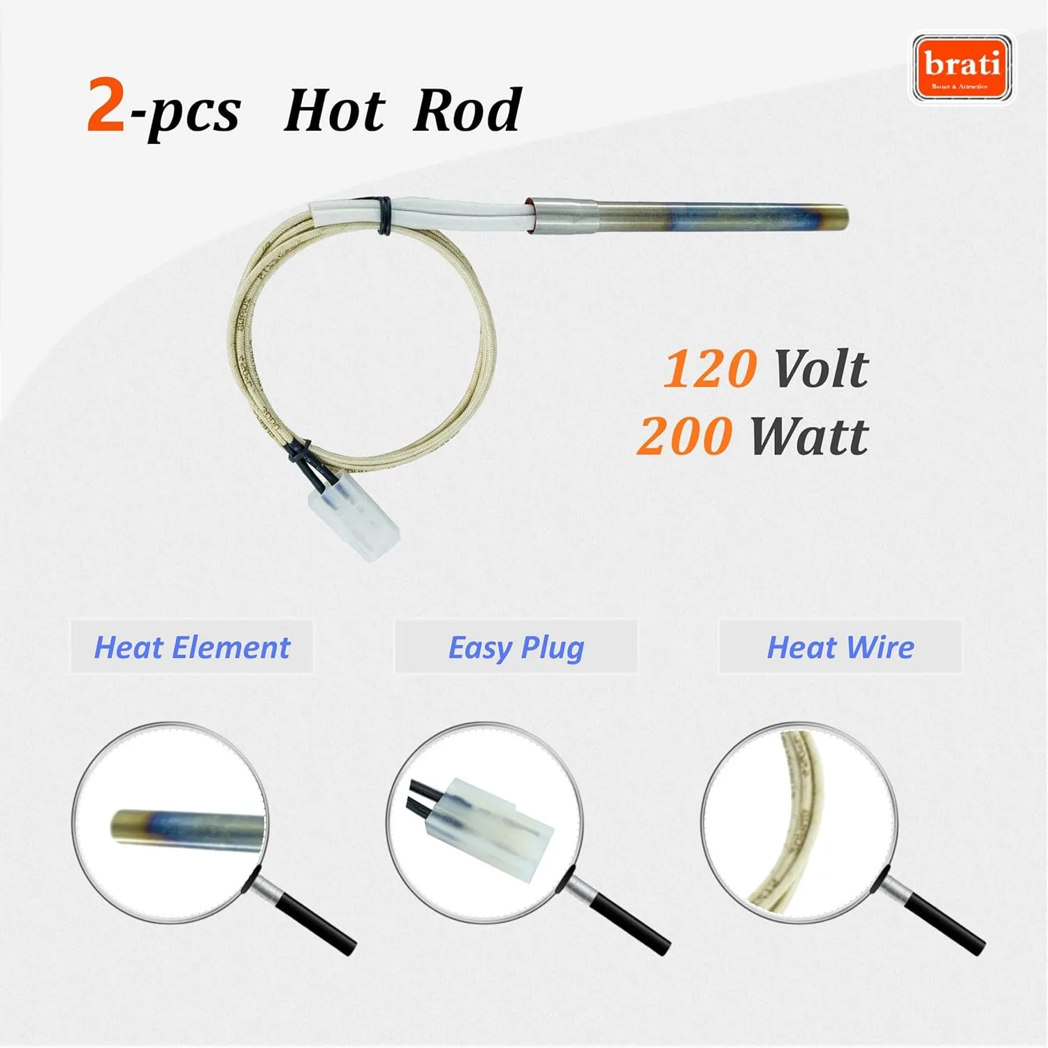 Hot Rod Igniter Kit for Camp Chef Wood Pellet Grills Replacement Part PG24-21,Also for Cuisinart Wood Pellet Grill & Smoker,2 Pack