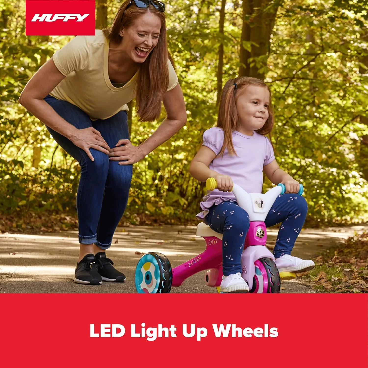 Huffy Disney Minnie Mouse Light Up Kids' Trike, Ideal for Ages 3 , Minnie Mouse Graphics, Colorful and Playful Design, Simple Coaster Brake, Sturdy and Durable, Safe for Toddlers, Girl's