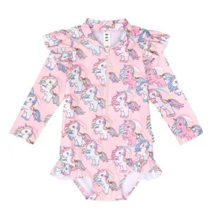 Huxbaby Rainbow Unicorn Zip Swimsuit