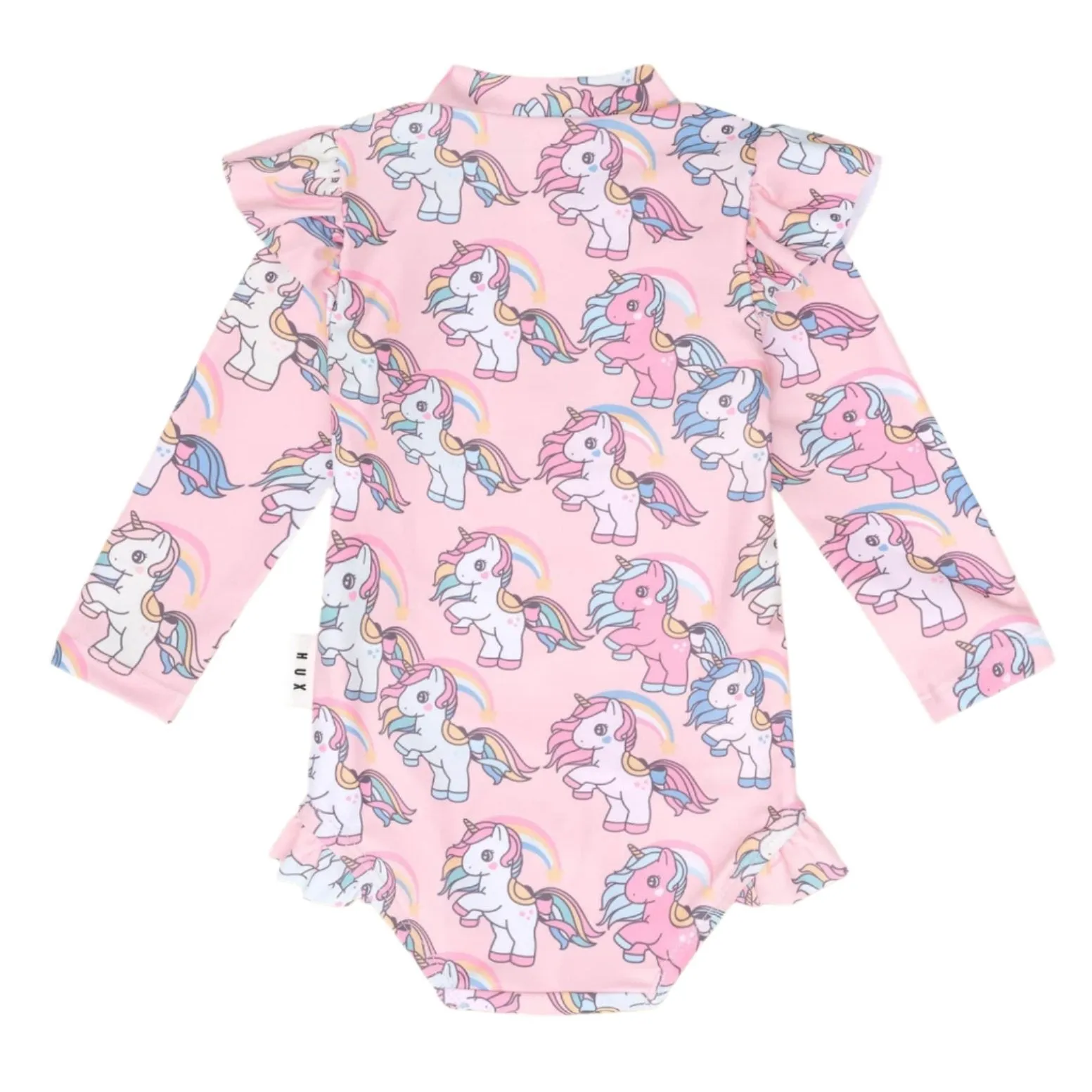 Huxbaby Rainbow Unicorn Zip Swimsuit