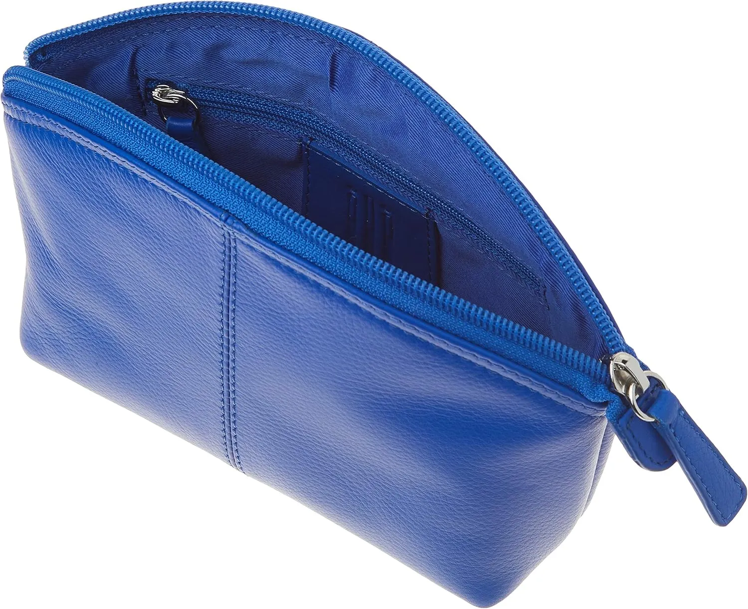 ili New York Genuine Leather Cosmetic Pouch – RFID Blocking, Leather Makeup Bag for Purse with Top Zip Closure & Interior Zip Pocket, Perfect as a Compact and Stylish Travel Cosmetic Bag