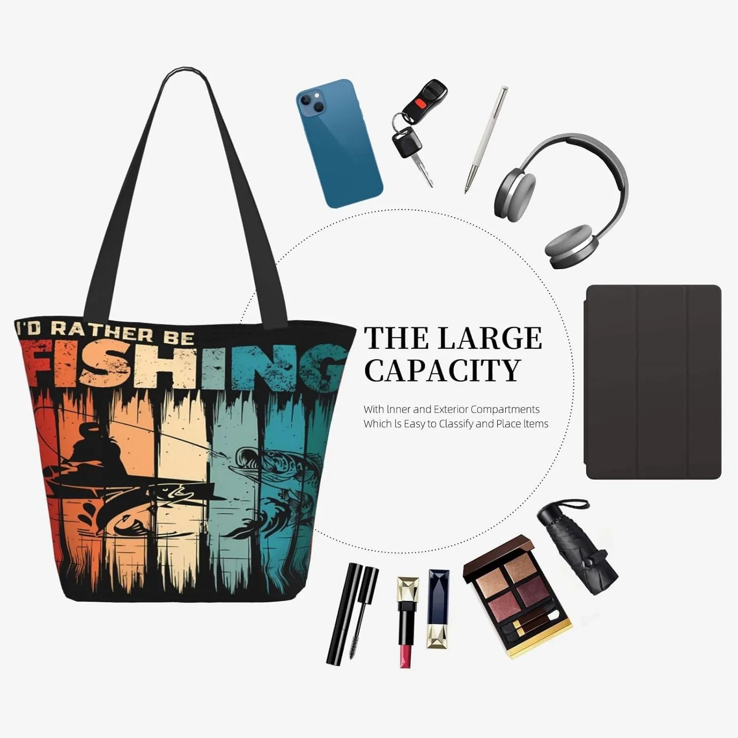 Im Just Here For The Halftime Show Football Tote Bag Lightweight Shopping Handbag Large Capacity Shoulder Bag