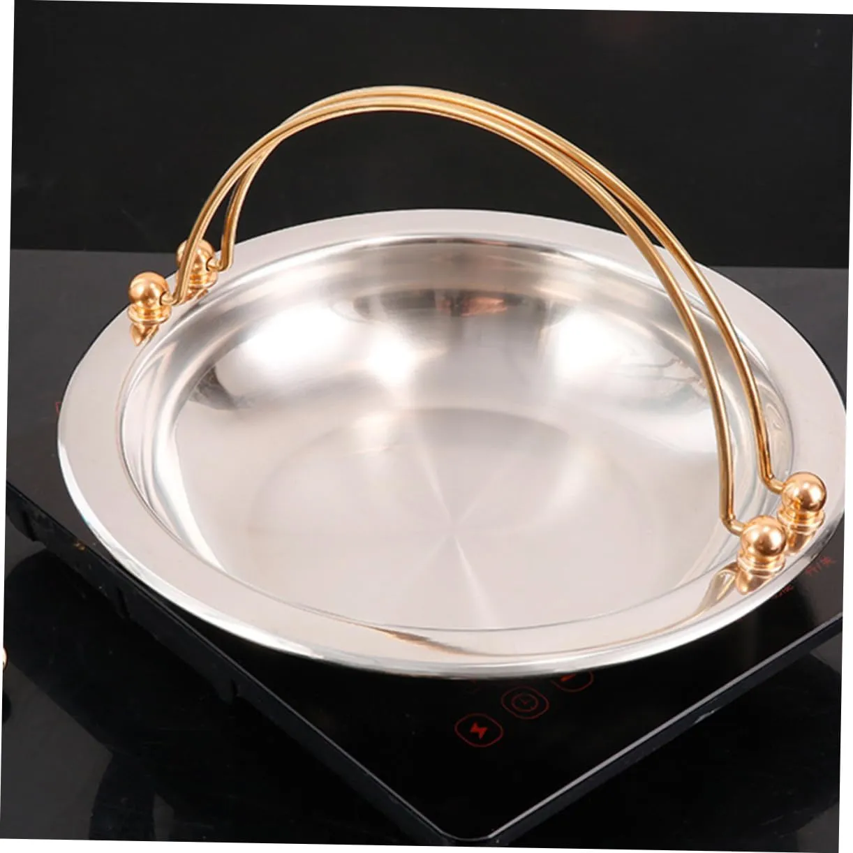 IMIKEYA Sturdy Japanese Camping Cookware Stainless Steel Sukiyaki Pot Easy to Use for Outdoor and Household Cooking