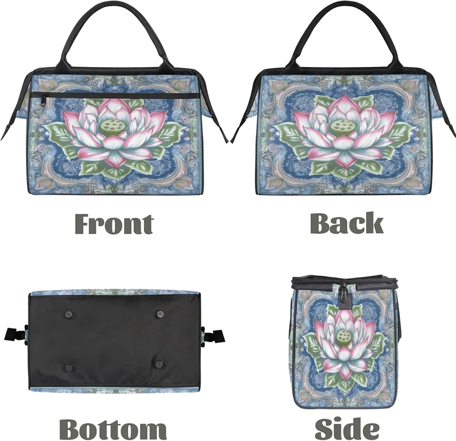 India Carpet Flower Travel Duffle Bag for Women, Ladies Overnight Weekender Bag Gym Sports Bags A-2