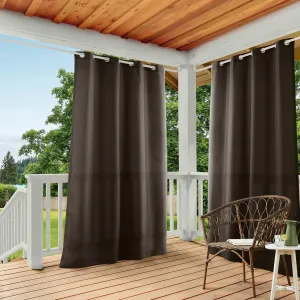 Indoor Outdoor Curtains, Light Filtering Opacity with Grommet Top, Water Repellent, 2-Pack Set