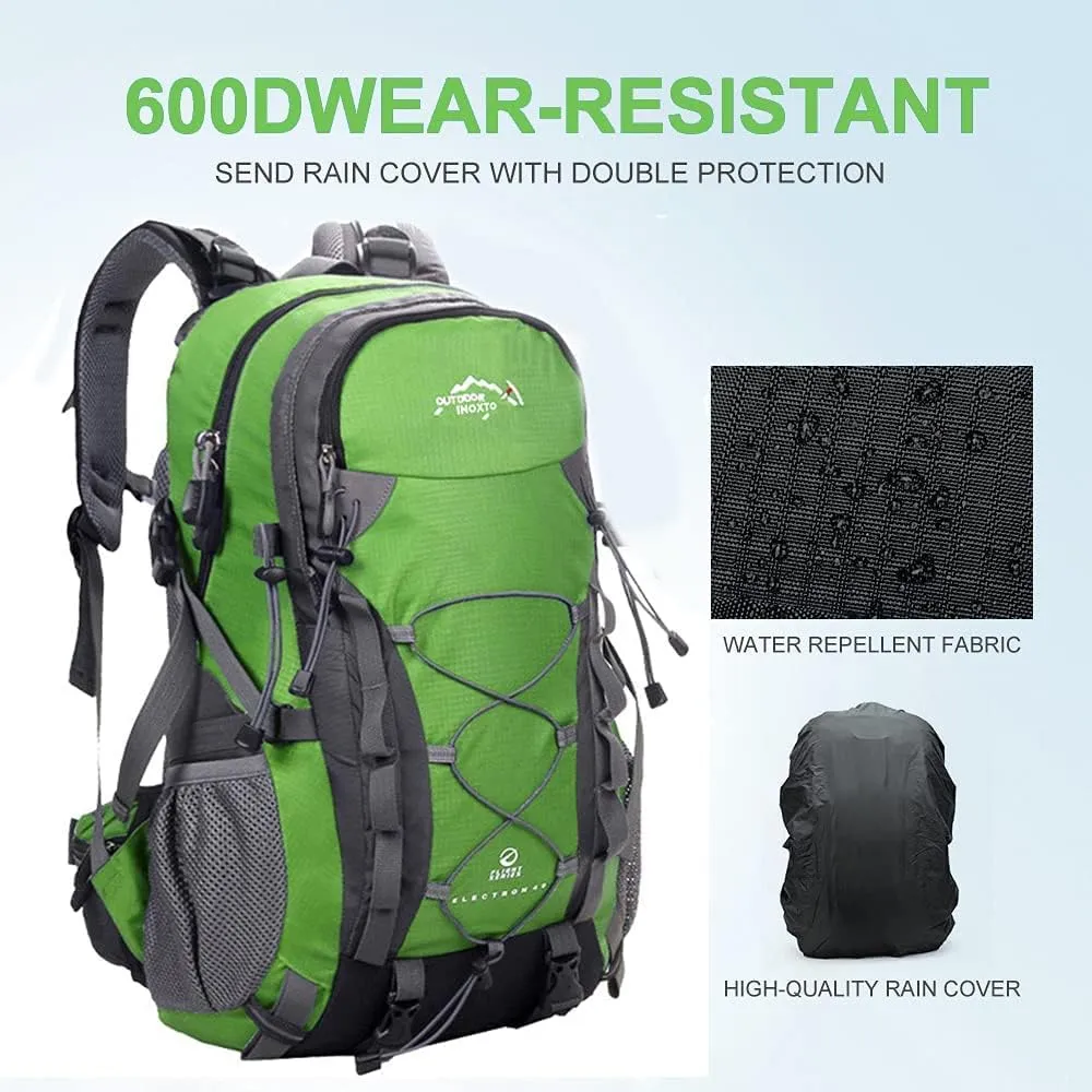 INOXTO lightweight Hiking Backpack 35L/40L Hiking Daypack with Waterproof Rain Cover for Travel Camping Outdoor Men and Women