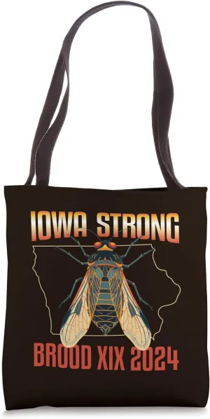 Iowa Strong Cicada Brood XIX 2024 Hatch Funny Bug Lover Tote Bag