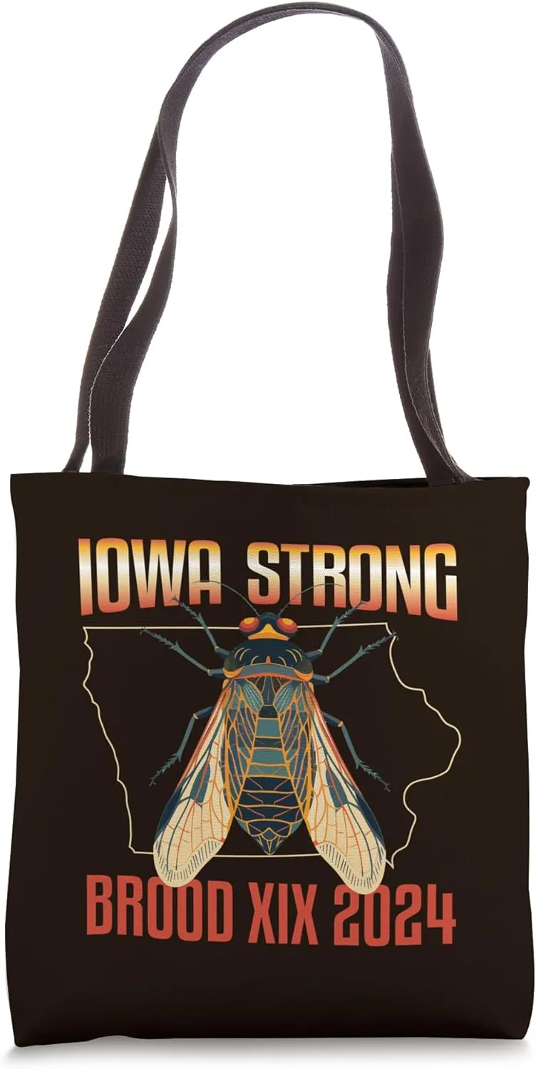 Iowa Strong Cicada Brood XIX 2024 Hatch Funny Bug Lover Tote Bag