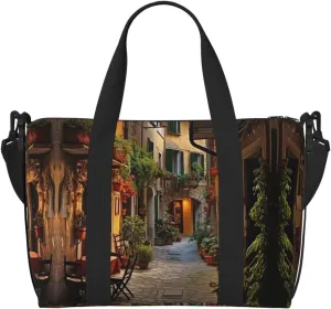 Italian Old Street Duffel Bags for Traveling, Lightweight Personal Item Travel Bags for Women, Gym Bags for Men