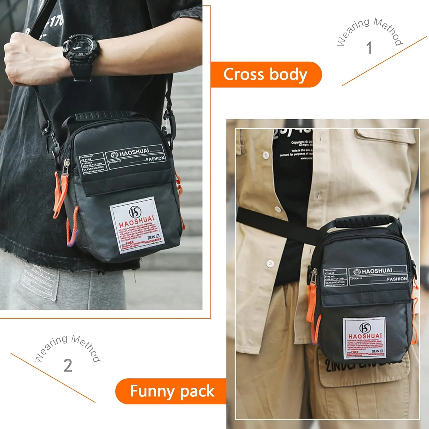 JAKAGO Universal Small Messenger Bag for Outdoor Activities Multi Purpose Cross Body Pouch for Daily Use
