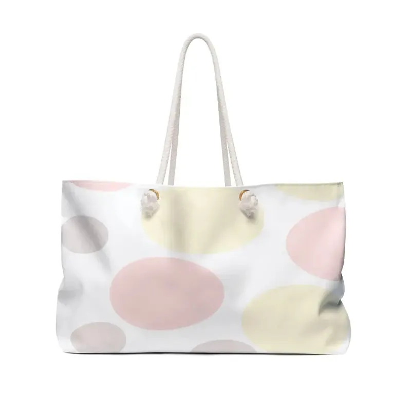 Jet Set Trendy Large Polka Dots Polyester Weekender Bag