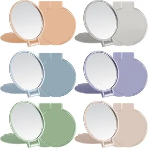 Jetec 80 Pieces Compact Mirrors Bulk Gifts Mini Vintage Travel Round Folding Mirrors Small Portable Pocket for Women Gifts Party Favors (Morandi Colors)