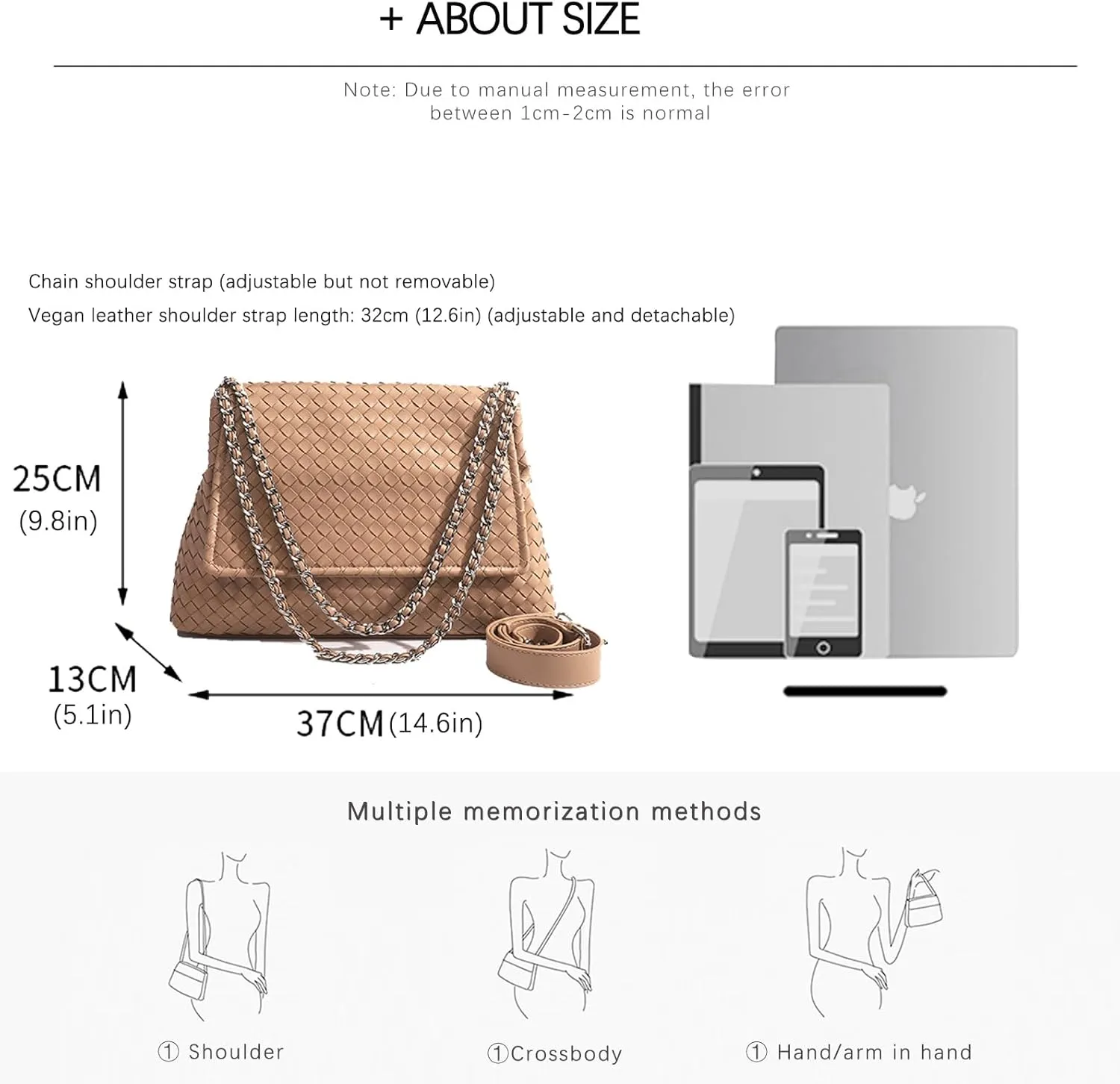 JINMANXUE Woven Bag for Women Vegan Leather Tote Bag Summer Beach Handbag Purse Retro Handmade Travel Shoulder Bag