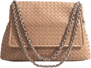 JINMANXUE Woven Bag for Women Vegan Leather Tote Bag Summer Beach Handbag Purse Retro Handmade Travel Shoulder Bag