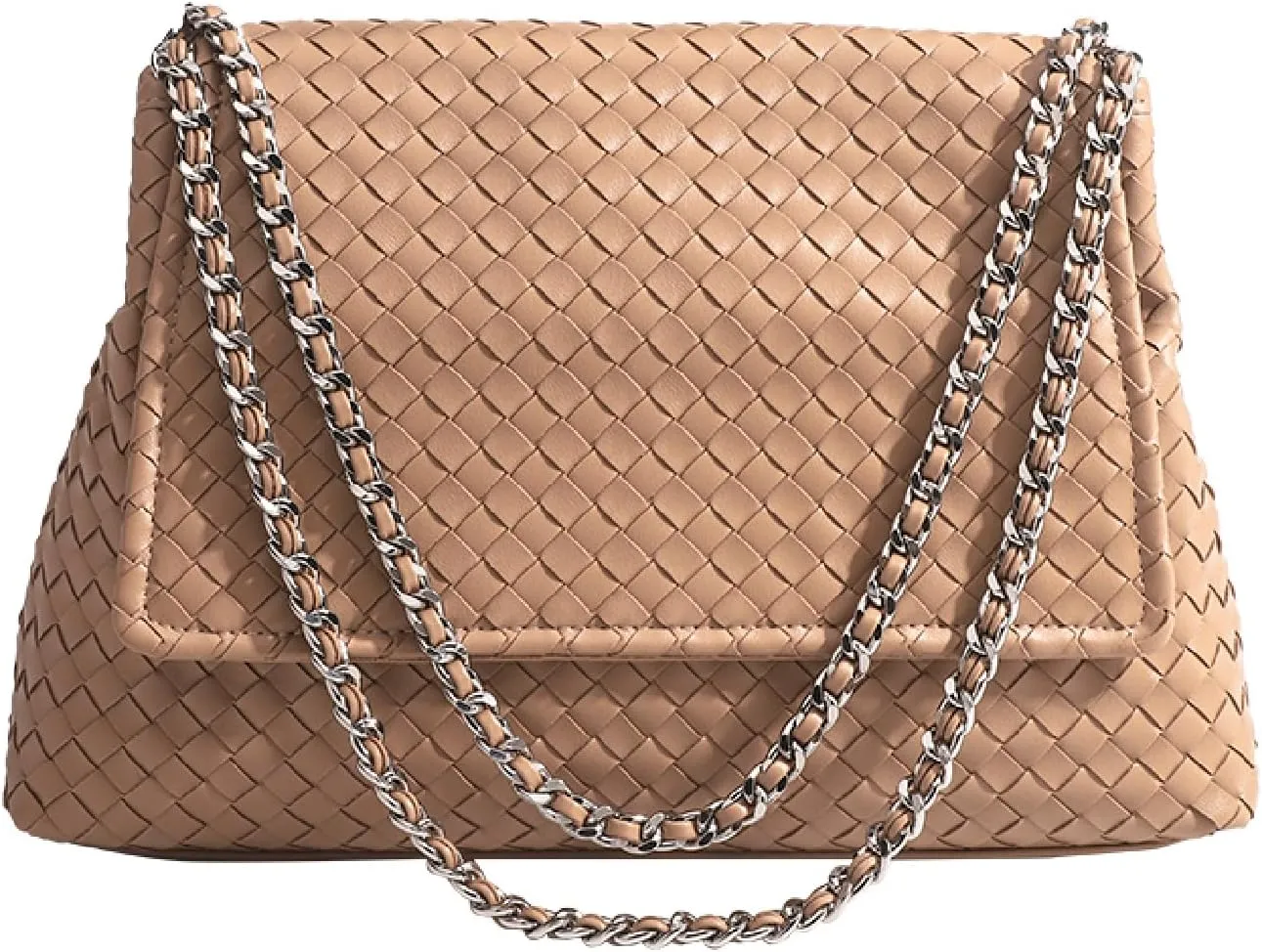 JINMANXUE Woven Bag for Women Vegan Leather Tote Bag Summer Beach Handbag Purse Retro Handmade Travel Shoulder Bag