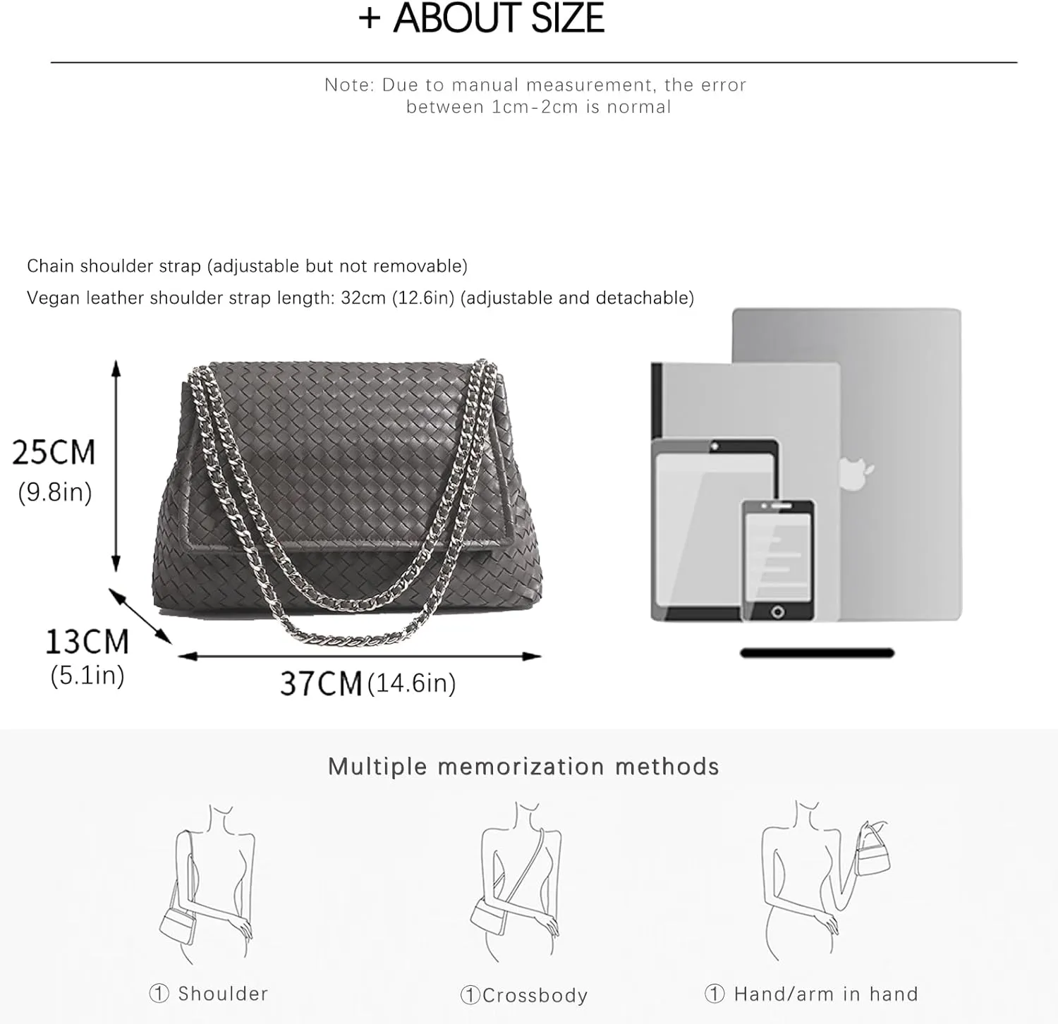 JINMANXUE Woven Bag for Women Vegan Leather Tote Bag Summer Beach Handbag Purse Retro Handmade Travel Shoulder Bag