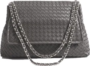 JINMANXUE Woven Bag for Women Vegan Leather Tote Bag Summer Beach Handbag Purse Retro Handmade Travel Shoulder Bag