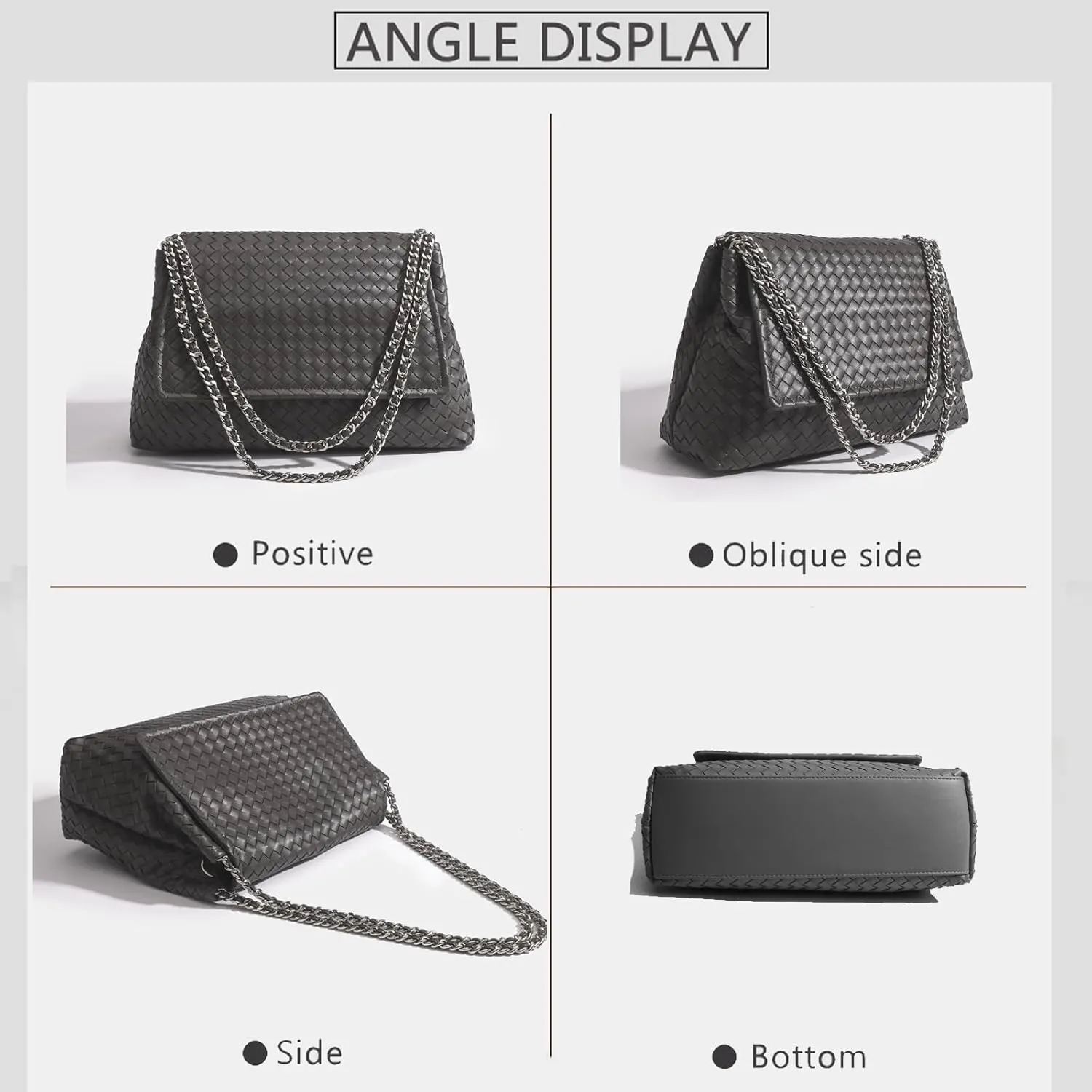 JINMANXUE Woven Bag for Women Vegan Leather Tote Bag Summer Beach Handbag Purse Retro Handmade Travel Shoulder Bag
