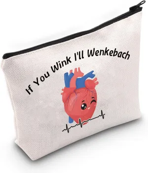 JNIAP Heart Anatomy Gift If You Wink I'll Wenkebach Cosmetic Bag Cardiac Nurse Gift (If You Wink Bag)