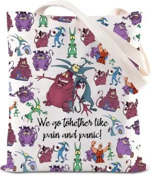 JNIAP Pain And Panic Tote Bag Cartoon Movies Characters Lover Gift For Best Friends