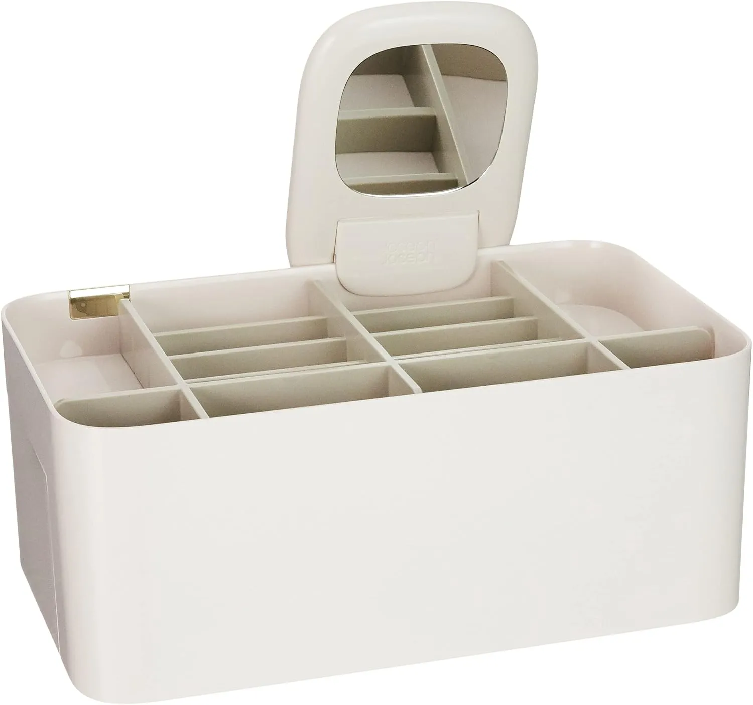 Joseph Joseph 75005 Viva Makeup Cosmetic Storage Organizer with Drawer, Large with Mirror, Shell, Cream