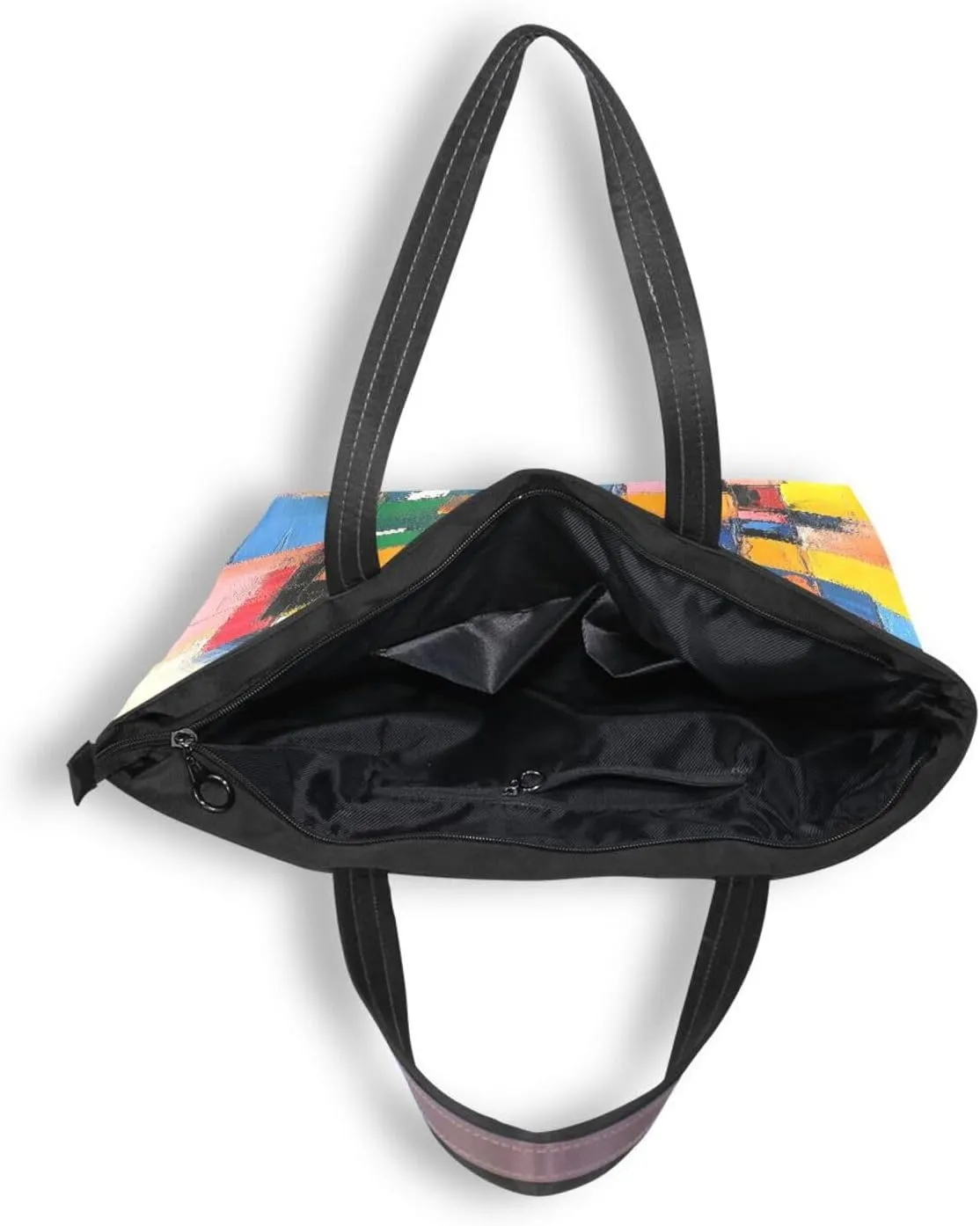 JSTEL Tote Bag for Women with Zipper,Polyester Tote Purse Holiday Tote Bag Work Handbag Women Gift