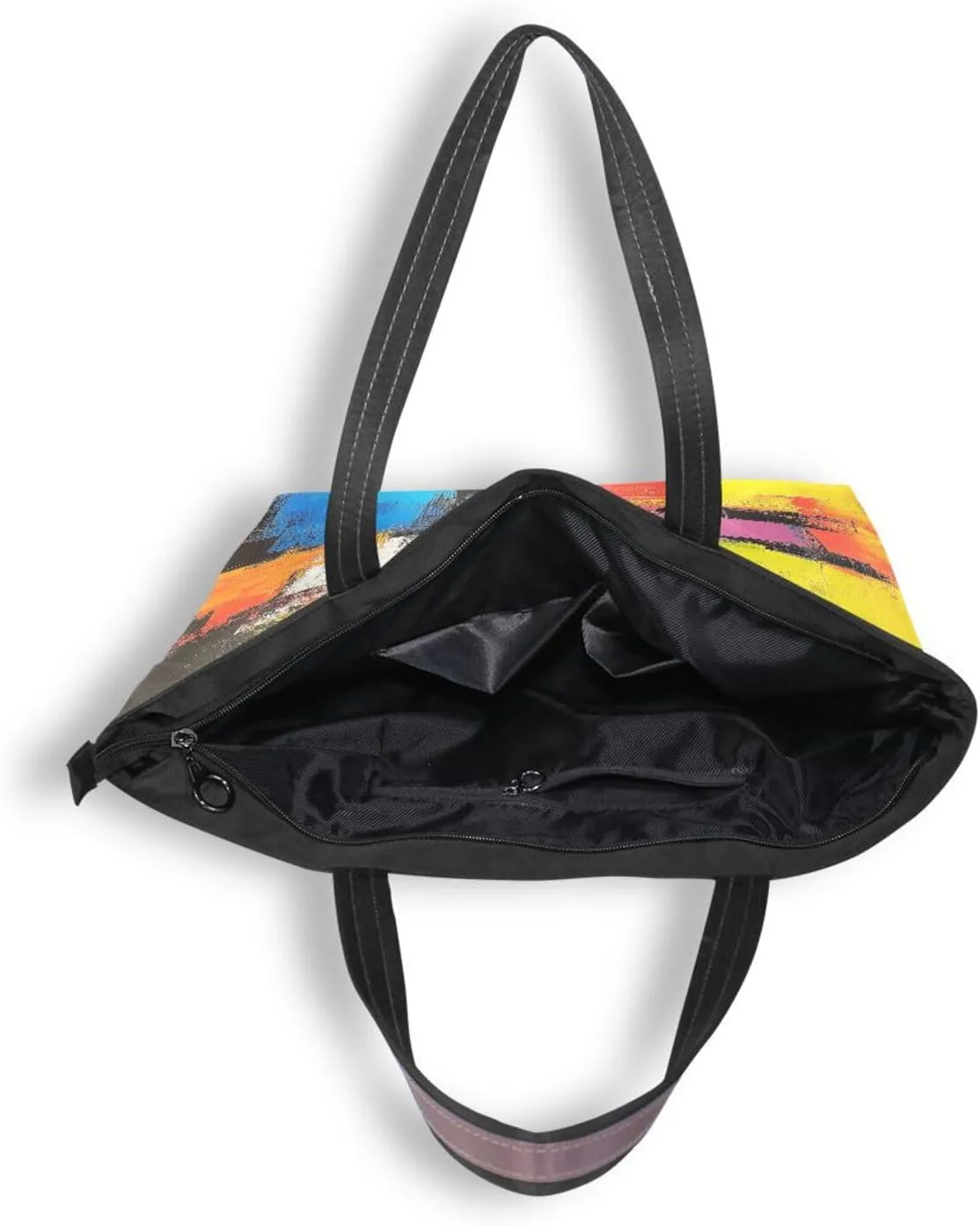 JSTEL Tote Bag for Women with Zipper,Polyester Tote Purse Holiday Tote Bag Work Handbag Women Gift