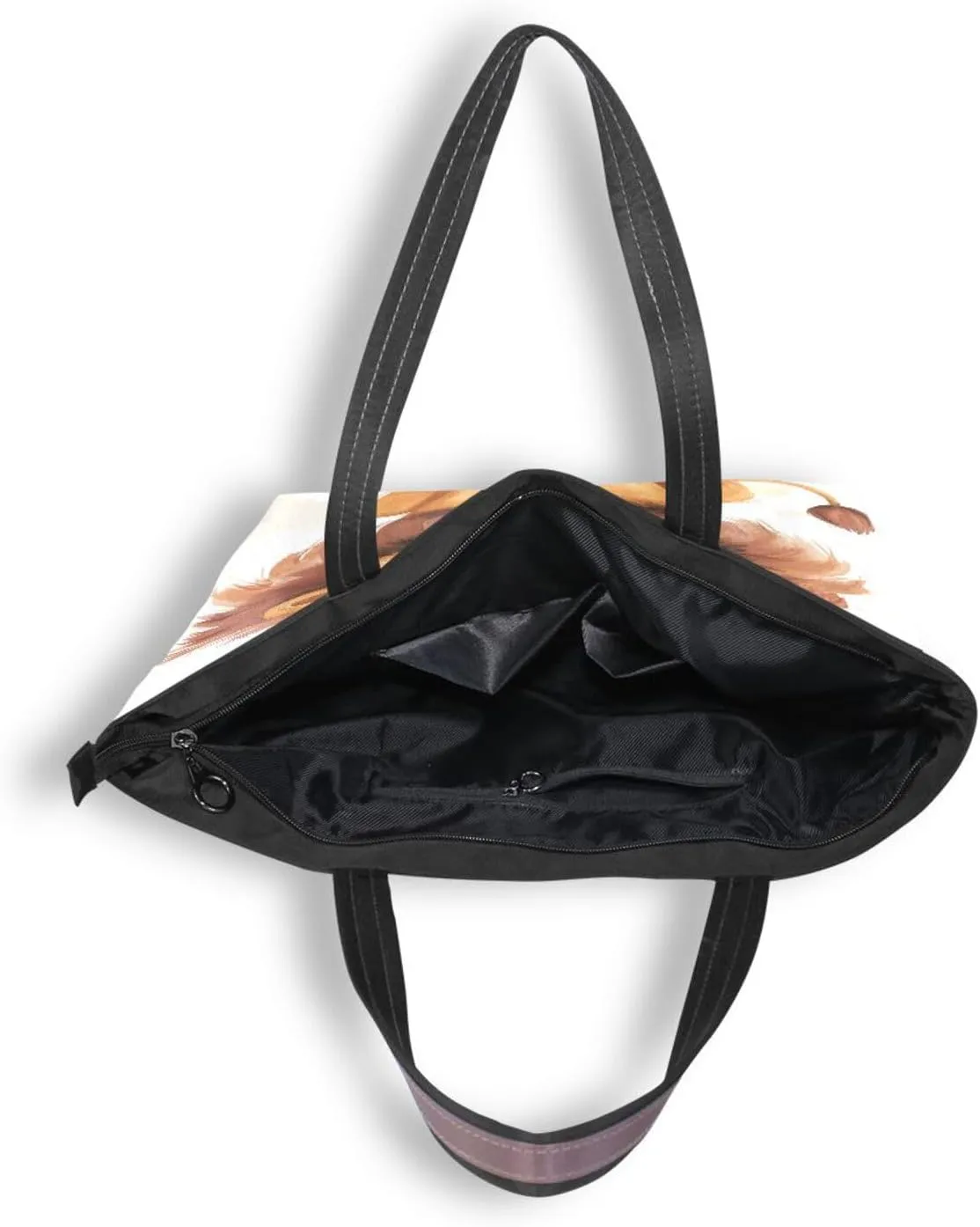 JSTEL Tote Bag for Women with Zipper,Polyester Tote Purse Holiday Tote Bag Work Handbag Women Gift