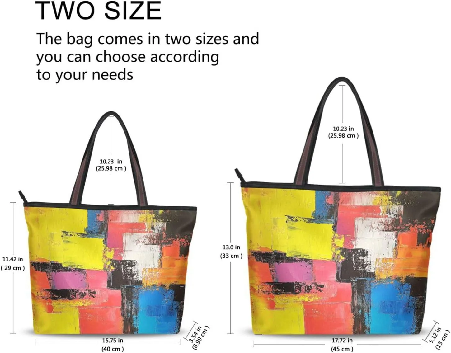 JSTEL Tote Bag for Women with Zipper,Polyester Tote Purse Holiday Tote Bag Work Handbag Women Gift