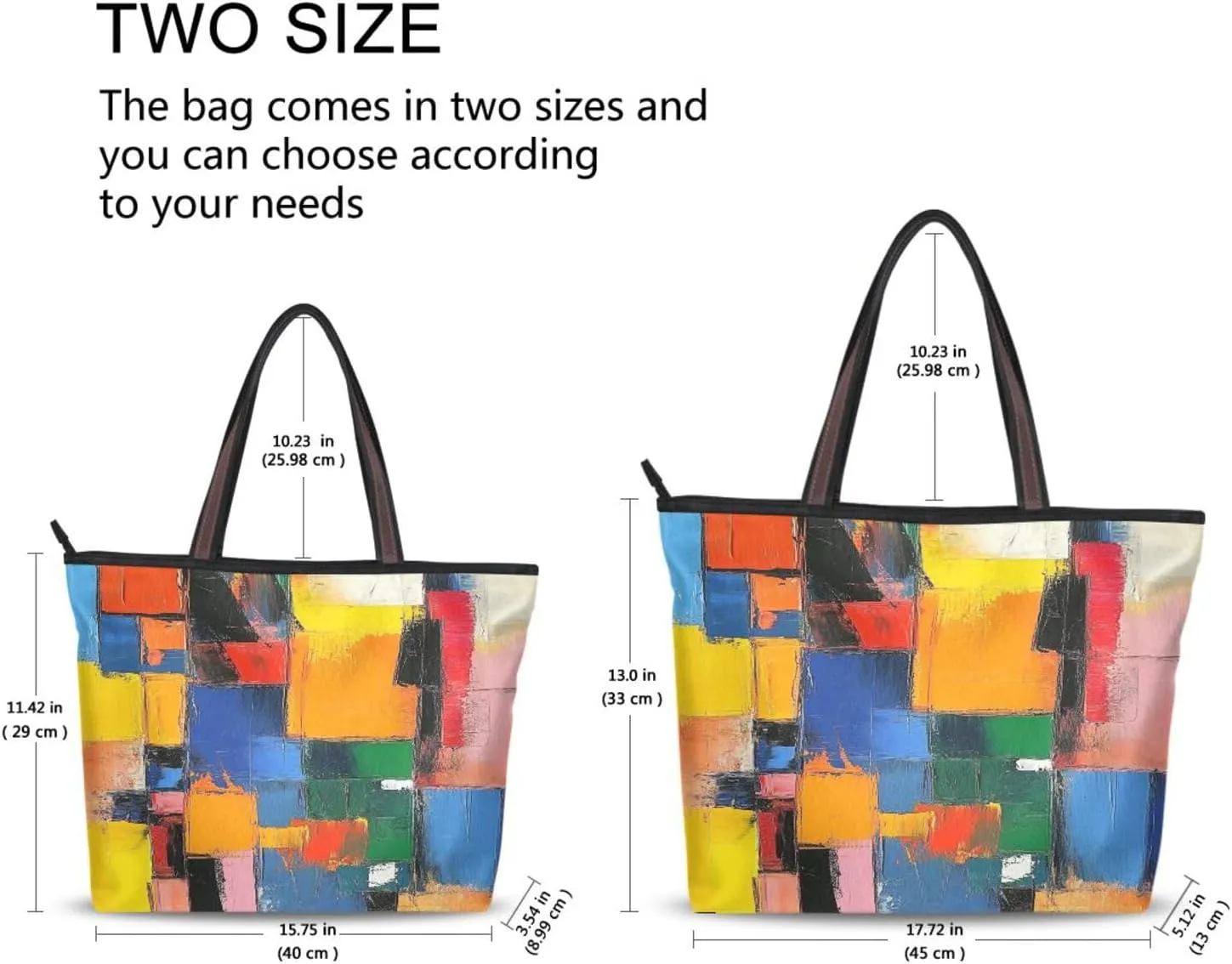 JSTEL Tote Bag for Women with Zipper,Polyester Tote Purse Holiday Tote Bag Work Handbag Women Gift