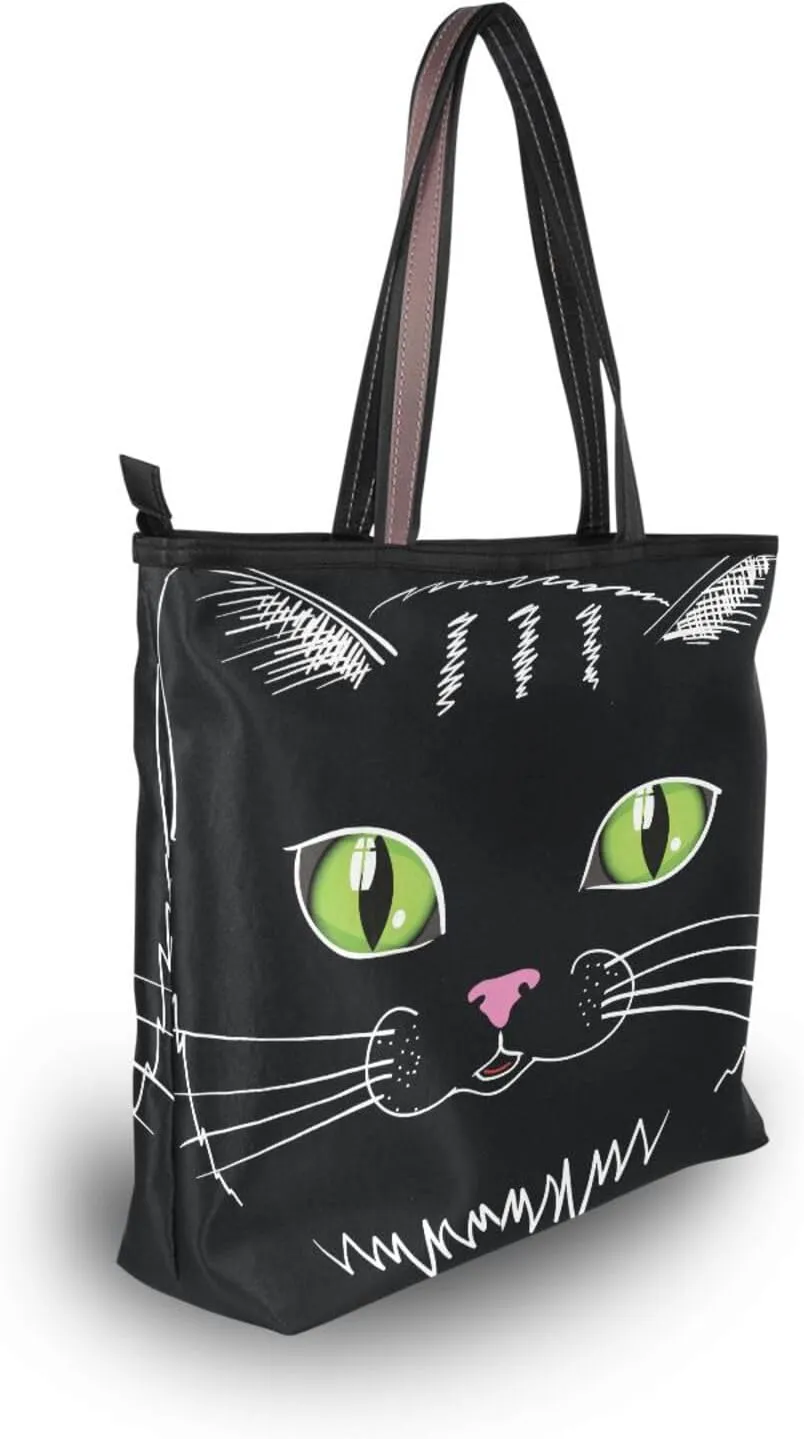 JSTEL Tote Bag for Women with Zipper,Polyester Tote Purse Holiday Tote Bag Work Handbag Women Gift