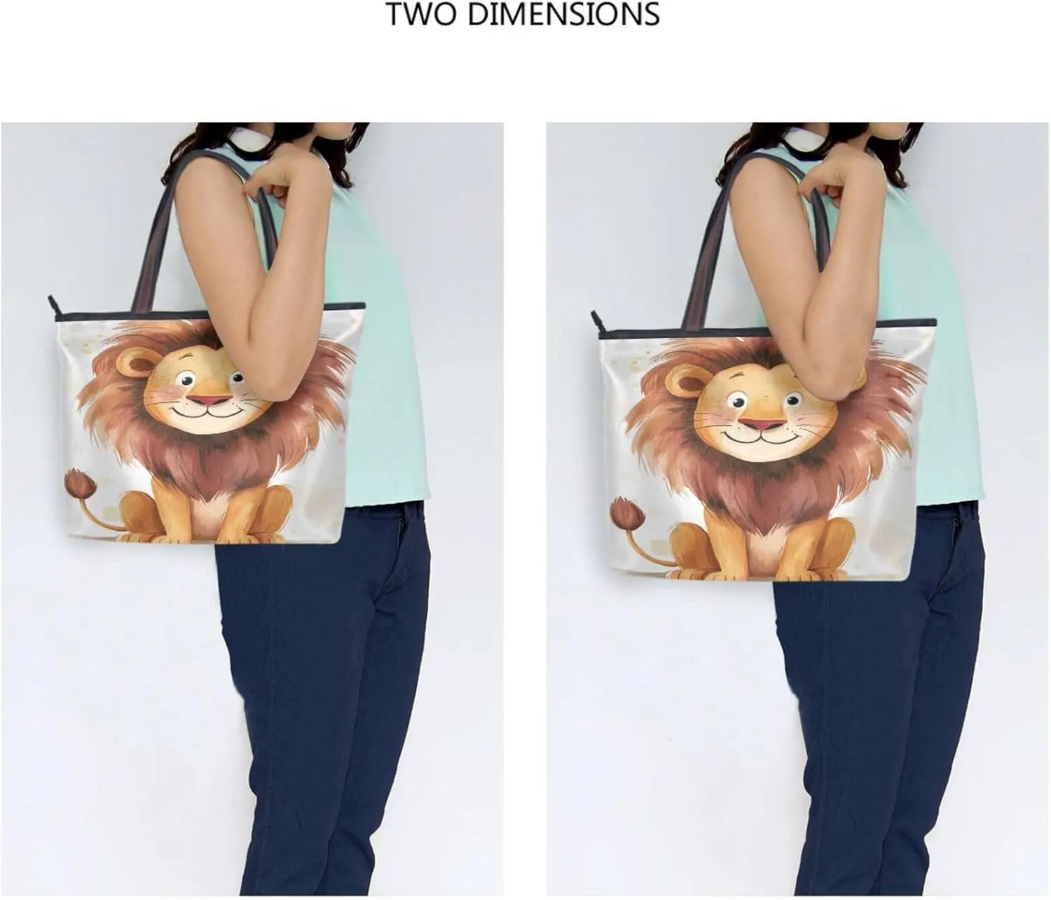 JSTEL Tote Bag for Women with Zipper,Polyester Tote Purse Holiday Tote Bag Work Handbag Women Gift
