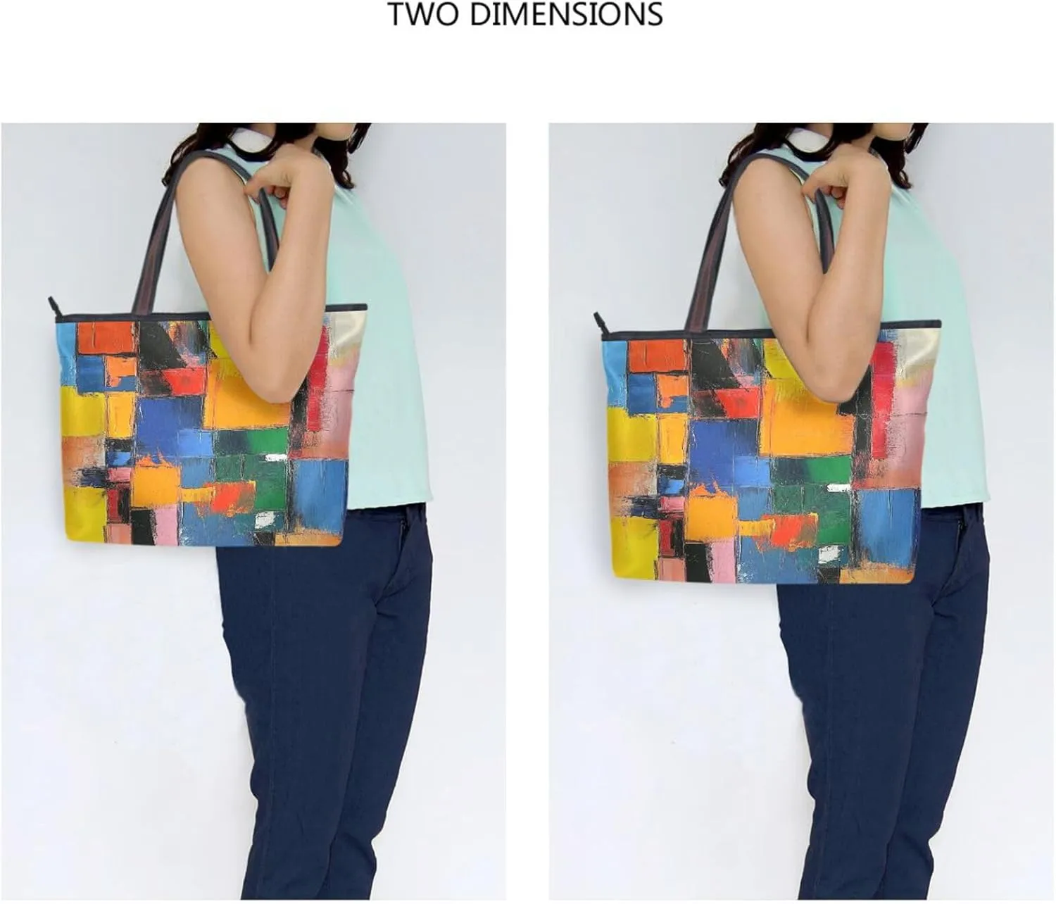 JSTEL Tote Bag for Women with Zipper,Polyester Tote Purse Holiday Tote Bag Work Handbag Women Gift