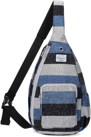 Kamo Sling Backpack Chest Shoulder Bag Crossbody Cycling Travel Hiking Daypack for Men Women With Earphone Hole