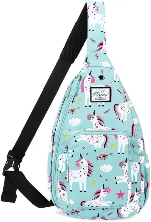 Kamo Sling Backpack Chest Shoulder Bag Crossbody Cycling Travel Hiking Daypack for Men Women With Earphone Hole