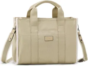 Kasqo Canvas Tote Bag for Women, Casual Tote Purse Shoulder Satchel Bag with Multi Pockets Zipper for Travel,Work