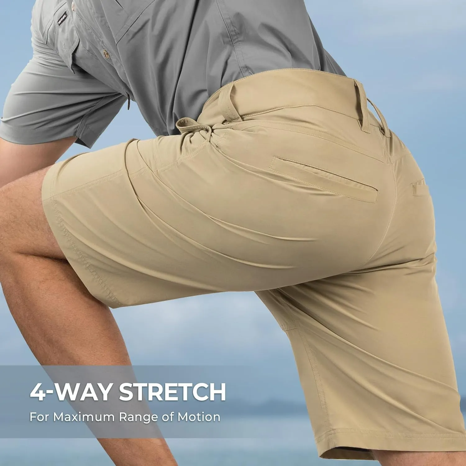 KastKing Cool Caster Men's Fishing Shorts, UPF 50  Hiking Shorts, 10.5” and 7.5” Available, Water Repellent, 4-Way Stretch