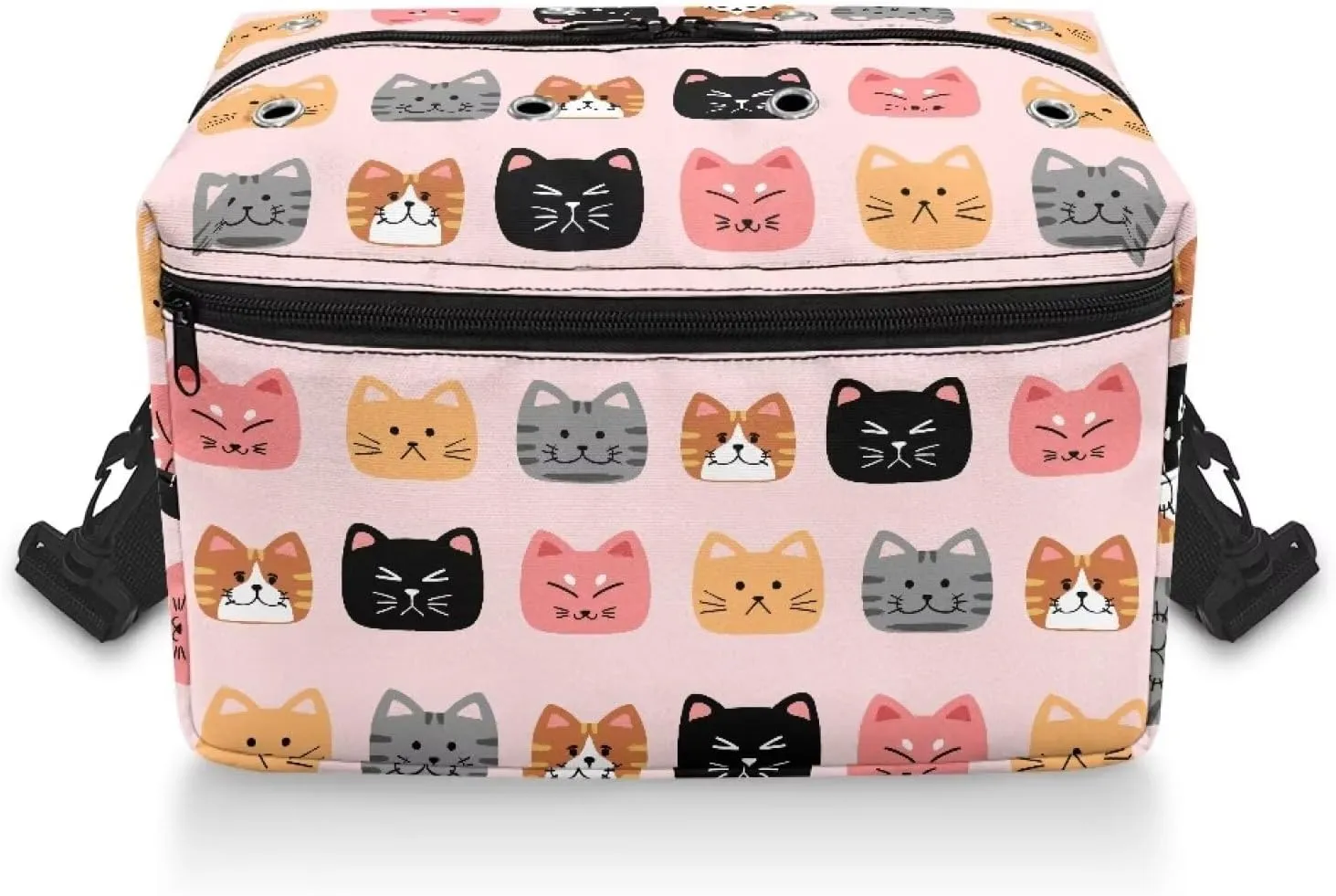 Kathyboom Cute Cats Yarn Storage Organizer with Shoulder Straps, Stain Resistant Yarn Bag, Knitting & Crochet Supplies, Holder, Gift