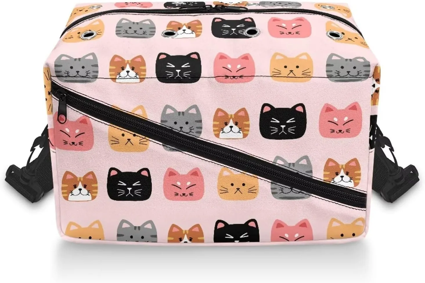Kathyboom Cute Cats Yarn Storage Organizer with Shoulder Straps, Stain Resistant Yarn Bag, Knitting & Crochet Supplies, Holder, Gift