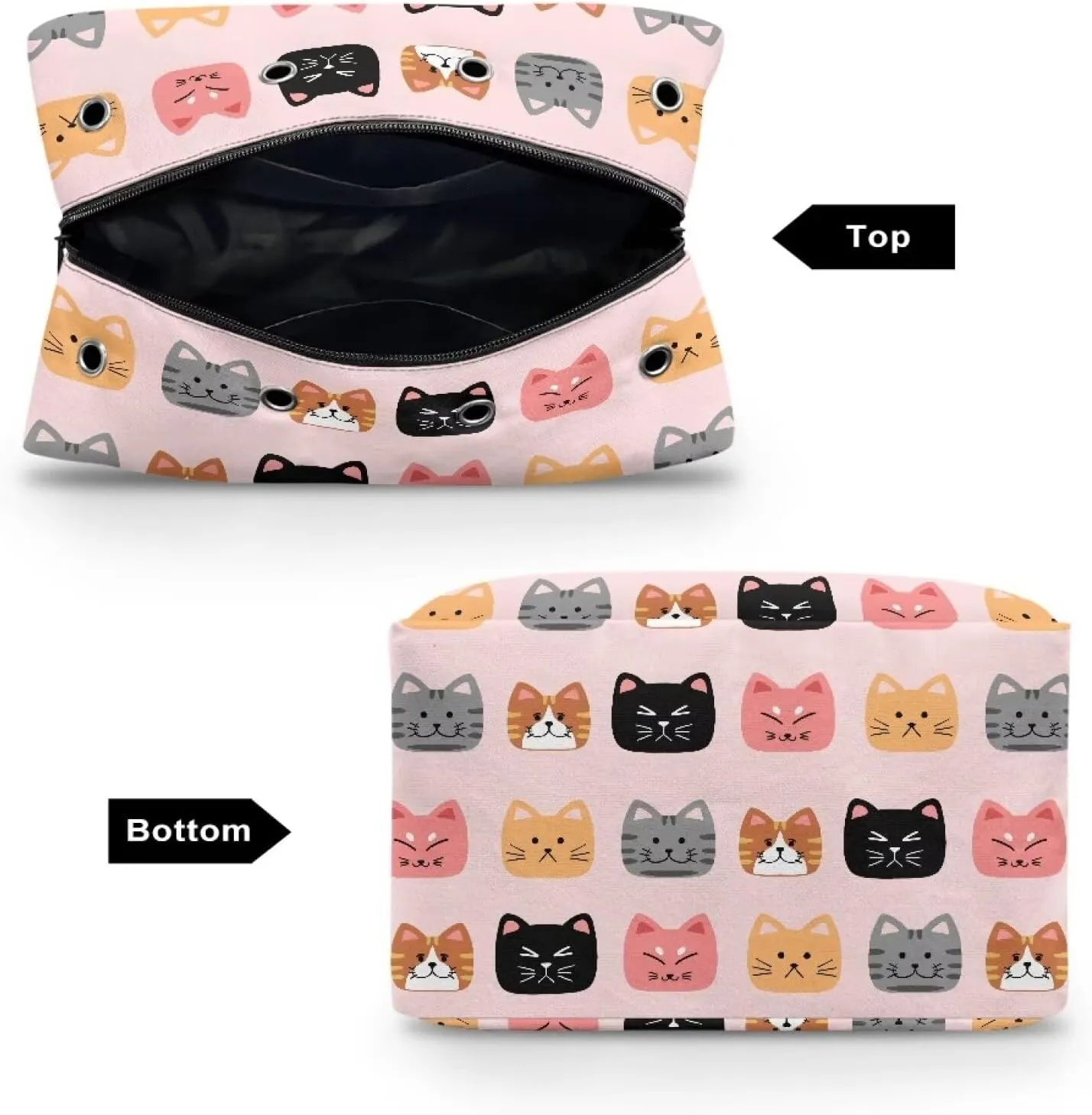 Kathyboom Cute Cats Yarn Storage Organizer with Shoulder Straps, Stain Resistant Yarn Bag, Knitting & Crochet Supplies, Holder, Gift