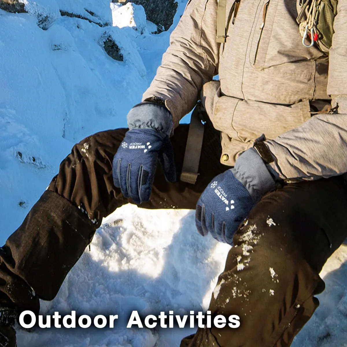 KAYGO Winter Thermal Work Glove, Insulated Fleece Liner, Syhthetic Leather Palm, Water Resistant Safety Work Gloves for Cold Weather, Ideal for Outdoor Activities,Snow Removal, Ice Scraping,Blue, 2XL