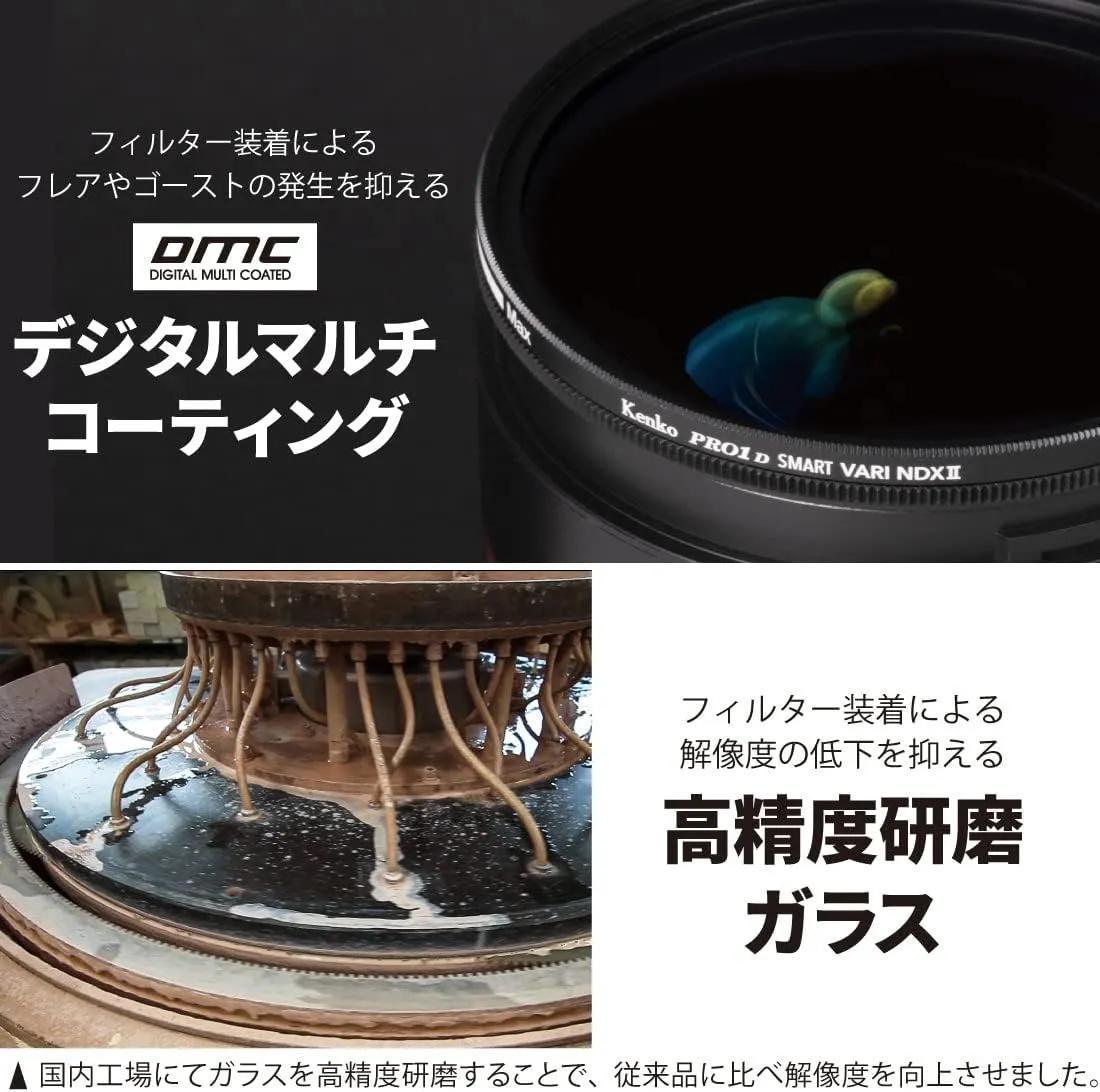Kenko 014523 Variable ND Filter, PRO1D Smart Variable, NDX II, 3.0 inches (77 mm), ND3-32, No X-Shape Unevenness, ND3-450 Stepless Adjustment, Water Repellent, Oleophobic Coating, Made in Japan