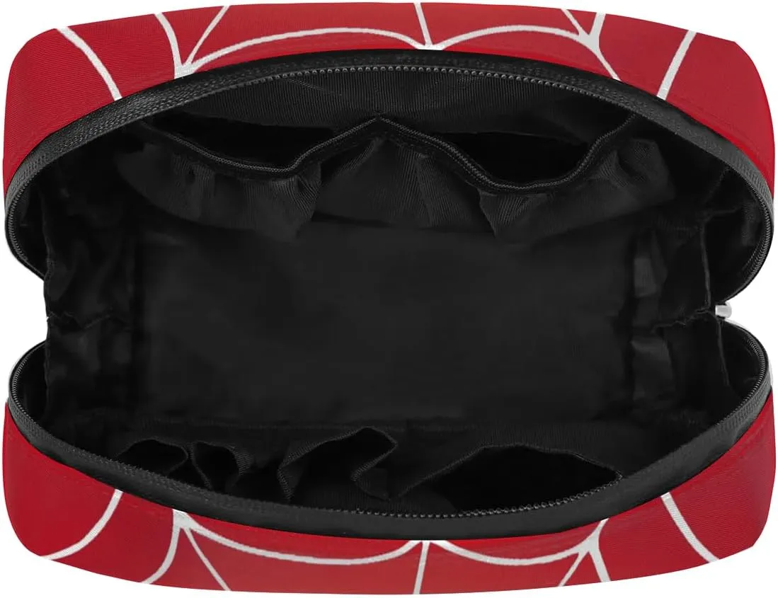 Kids Toiletry Bag for Boys, Small Cute Wash Bag for Little Young Boys Waterproof Cosmetic Weekender Bag Toddler Traveling Toiletries (Red Spider Web)