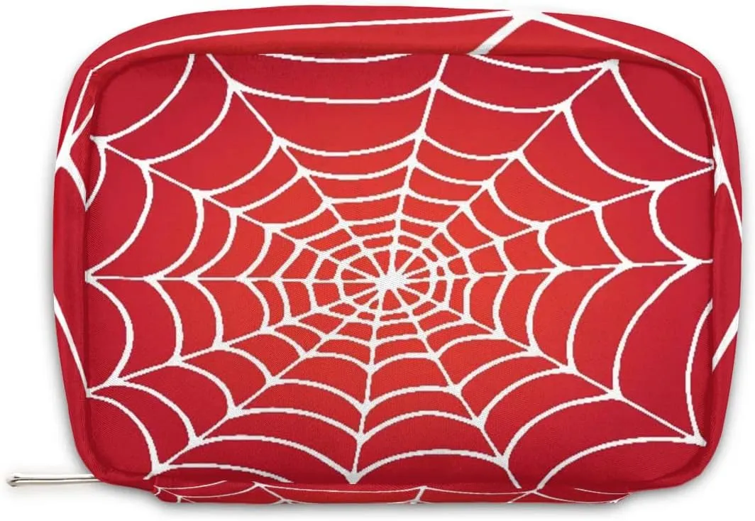 Kids Toiletry Bag for Boys, Small Cute Wash Bag for Little Young Boys Waterproof Cosmetic Weekender Bag Toddler Traveling Toiletries (Red Spider Web)